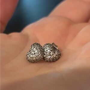 RESERVED - TRADE - Pandora Sterling Silver Cubic Zirconia Heart Stud Earrings
